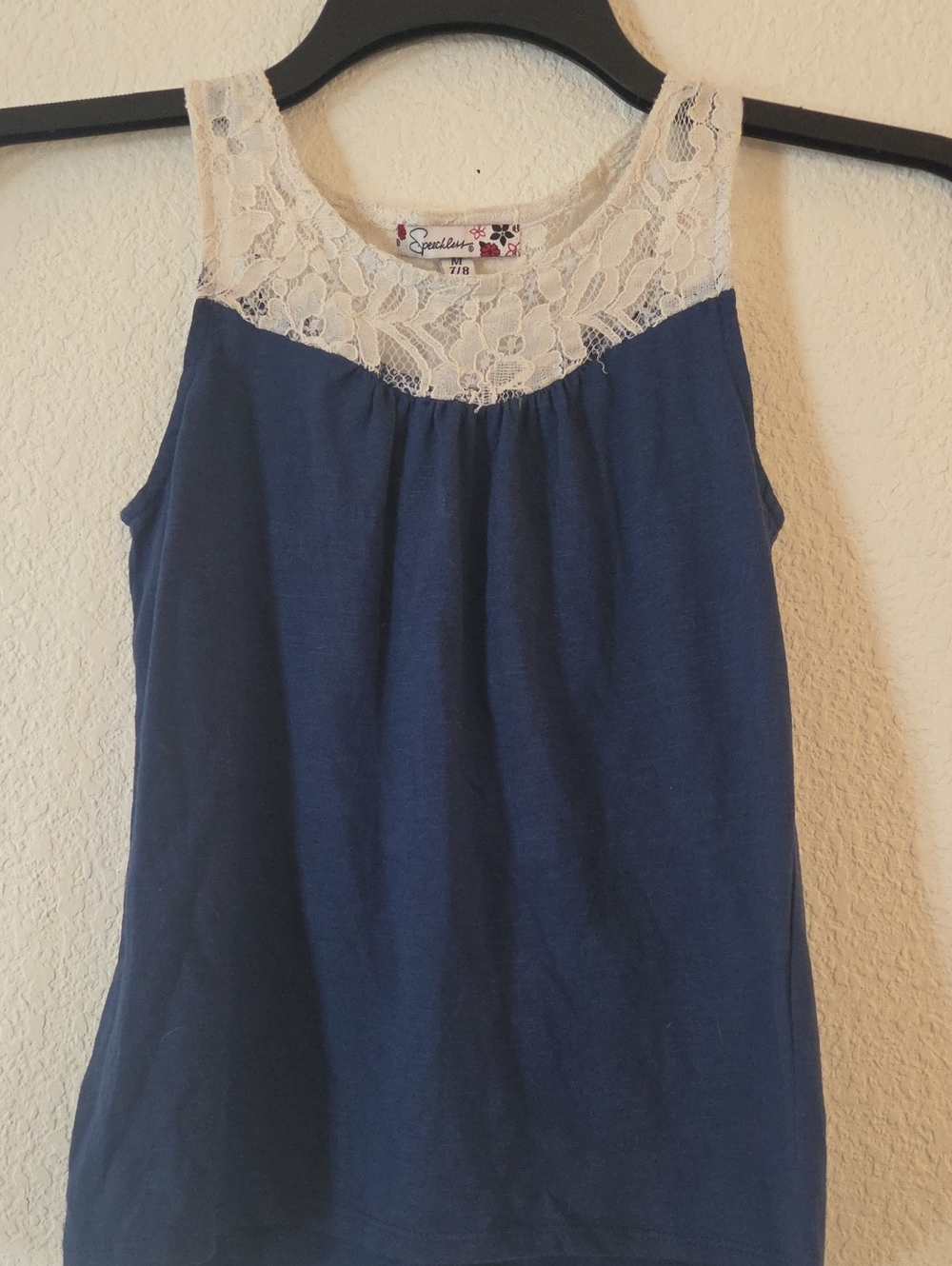 Speechless Cream Lace Tank with Black and Red Floral Trim